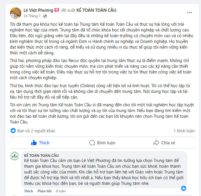 Nhậ xét của HV Lê Việt Phương